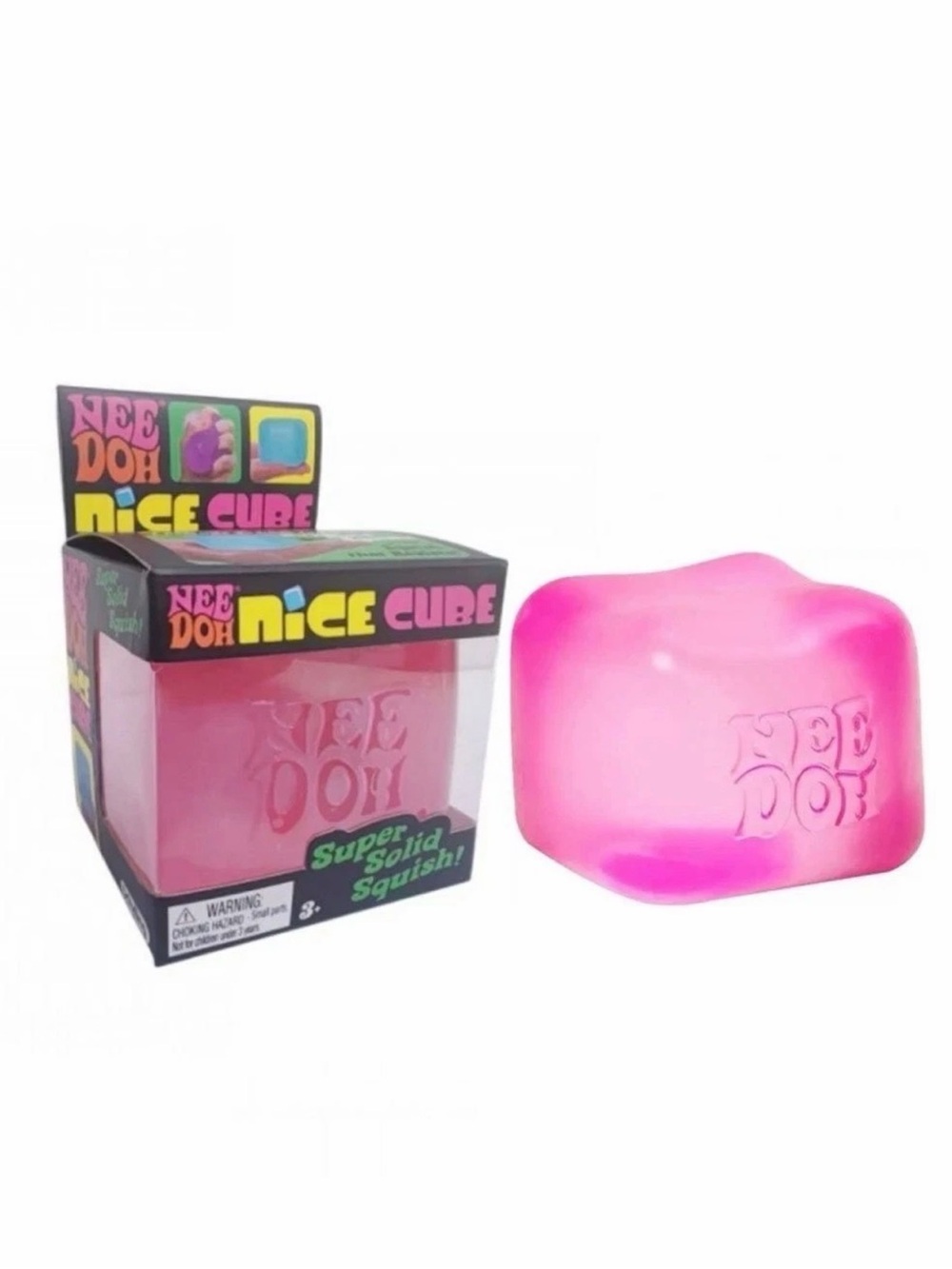 Nee Doh Nice Cube Pink Squishy Sensory Toy NEW Sealed Authentic NeeDoh